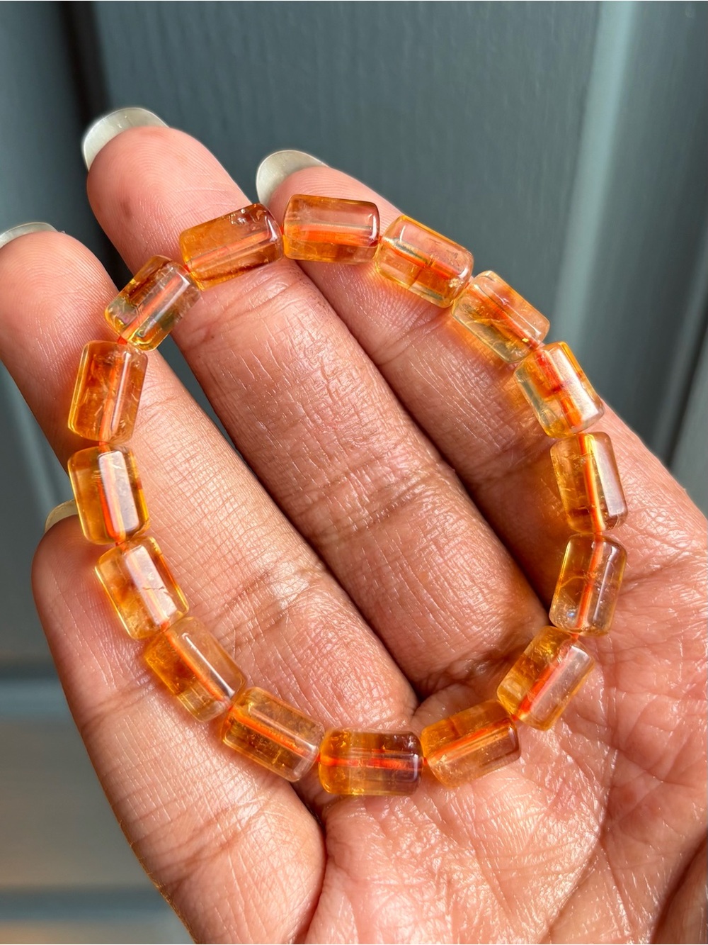 HQ Golden Citrine Barrel Crystal Bracelet